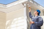 Contractor checking house lights