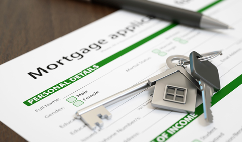 mortgage application form with keys